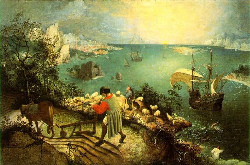 BRUEGEL, Pieter the Elder Landscape with the Fall of Icarus g France oil painting art